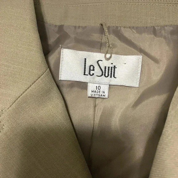 Women’s LeSuit 2 Piece Pant Suit Set Size 10 Tan NEW WITH TAGS - Picture 11 of 13